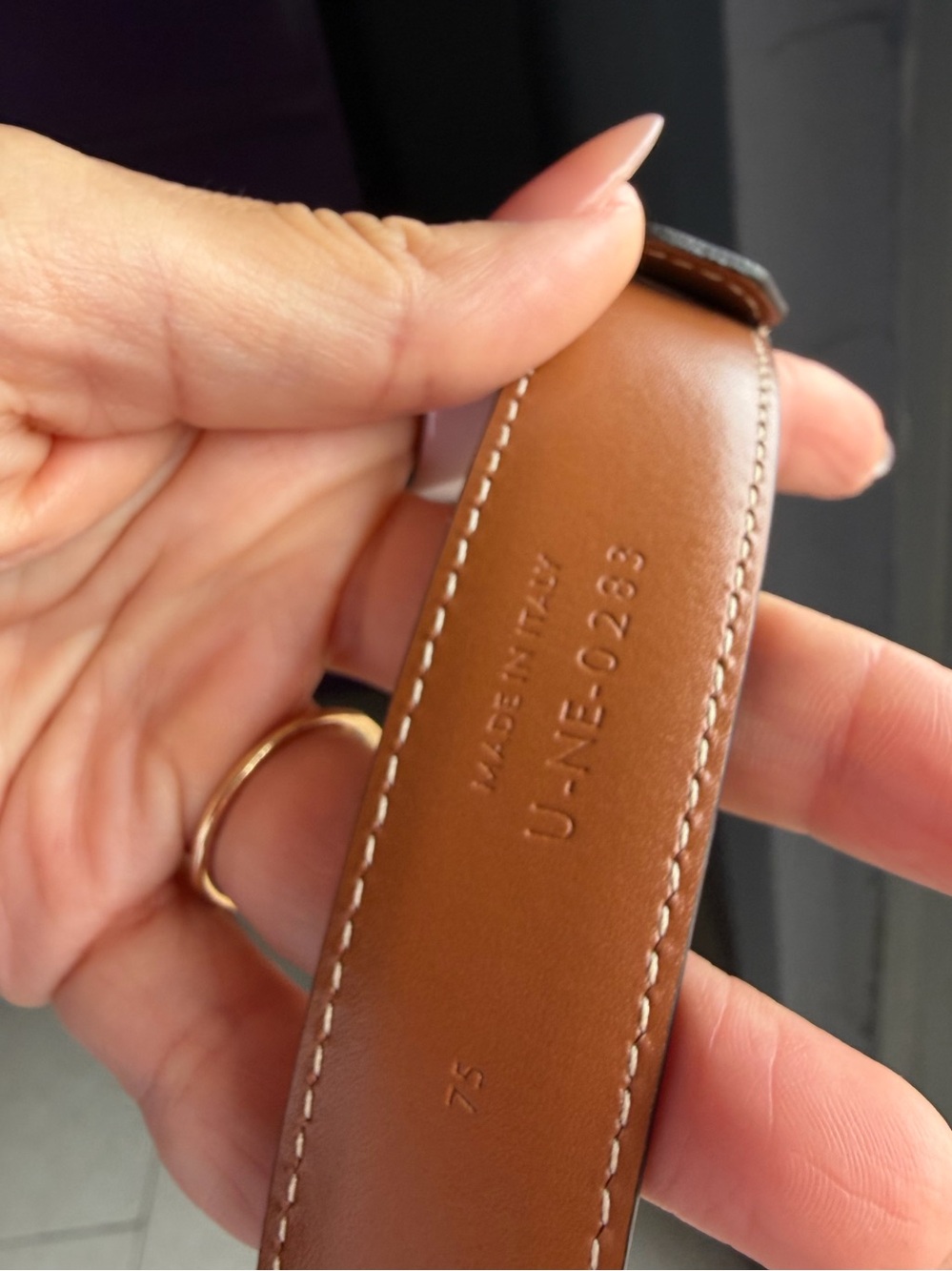Authentic Celine Triomphe Belt in Tan Leather size 75 - Picture 9 of 16